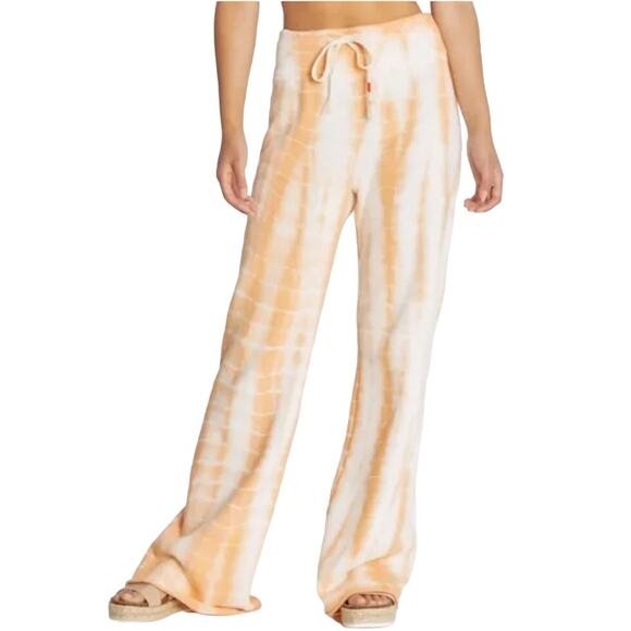 Wildfox Jude Melon Sweatpants Large Tie Dye Orange Wide Leg Size Medium - Picture 1 of 4